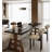 Minimalist Long Table with Geometric Wood Base-653506285