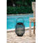 8.7X8.7X11.8" Black Poly Rattan Lantern With White LED Candle-121125089