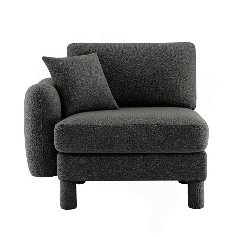 LSF sofa W/Pillow Polyester-Dark Grey