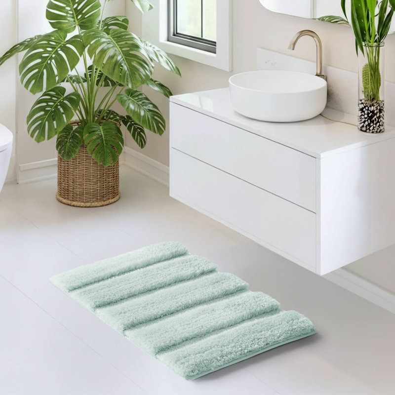 Tapis de bain touffeté à motif d'écume de mer texturé 17 x 24 po, Écume de mer, L 17 po x L 24 po