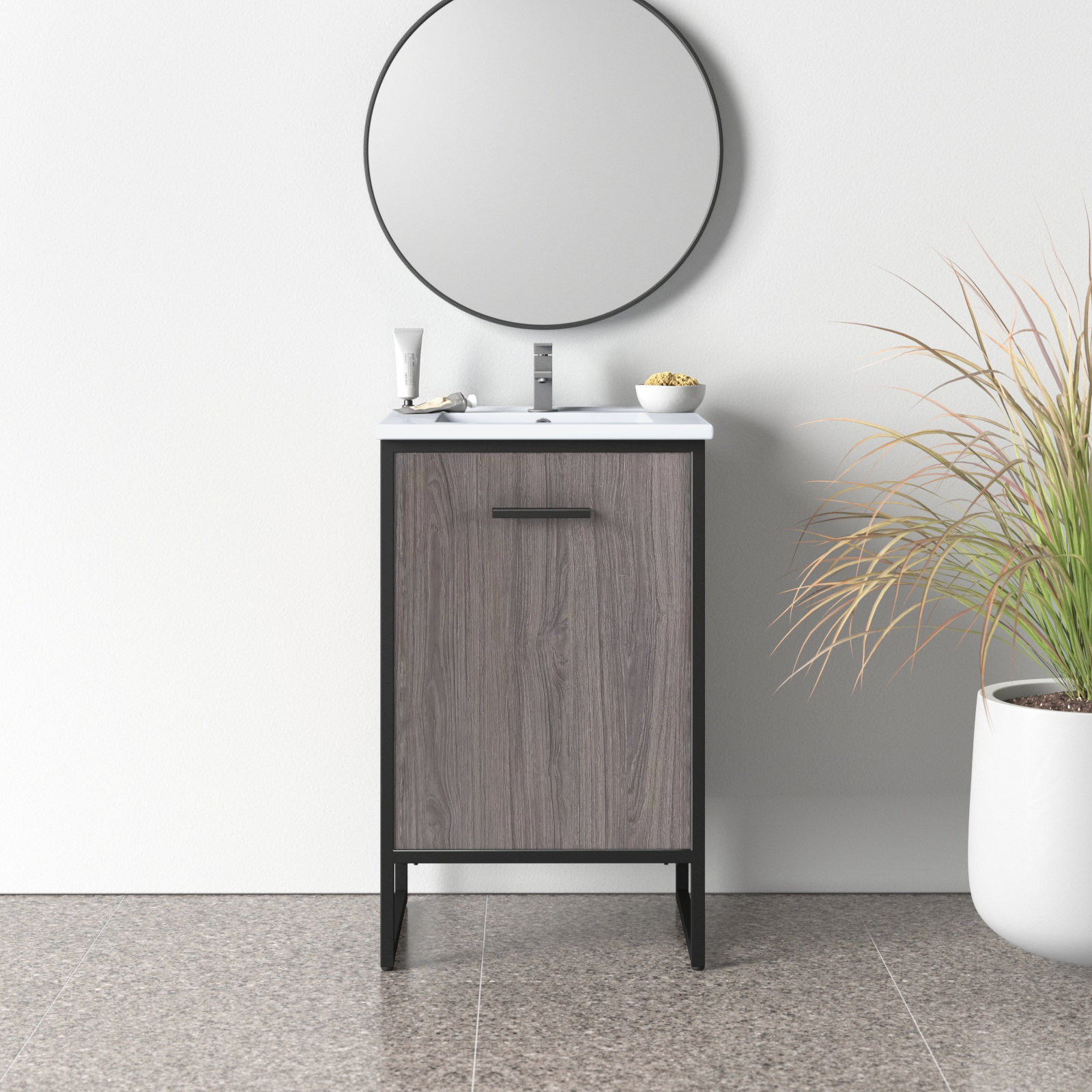Saray 20'' Single Bathroom Vanity, Gray Taupe