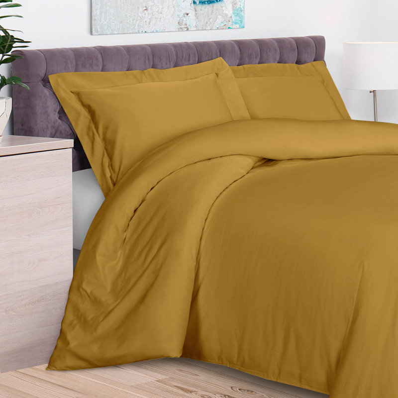 Modern & Contemporary Sateen Duvet Cover, King/Cal. King Duvet Cover + 2 King Shams, Pumpkin