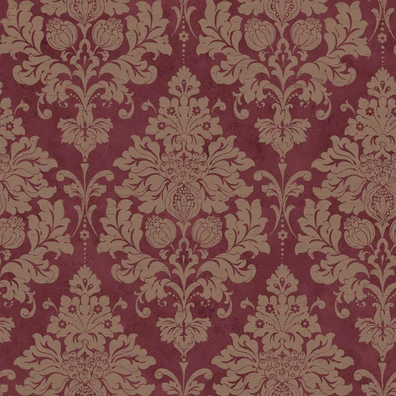 10m x 1.3cm Wallpaper Roll, Red