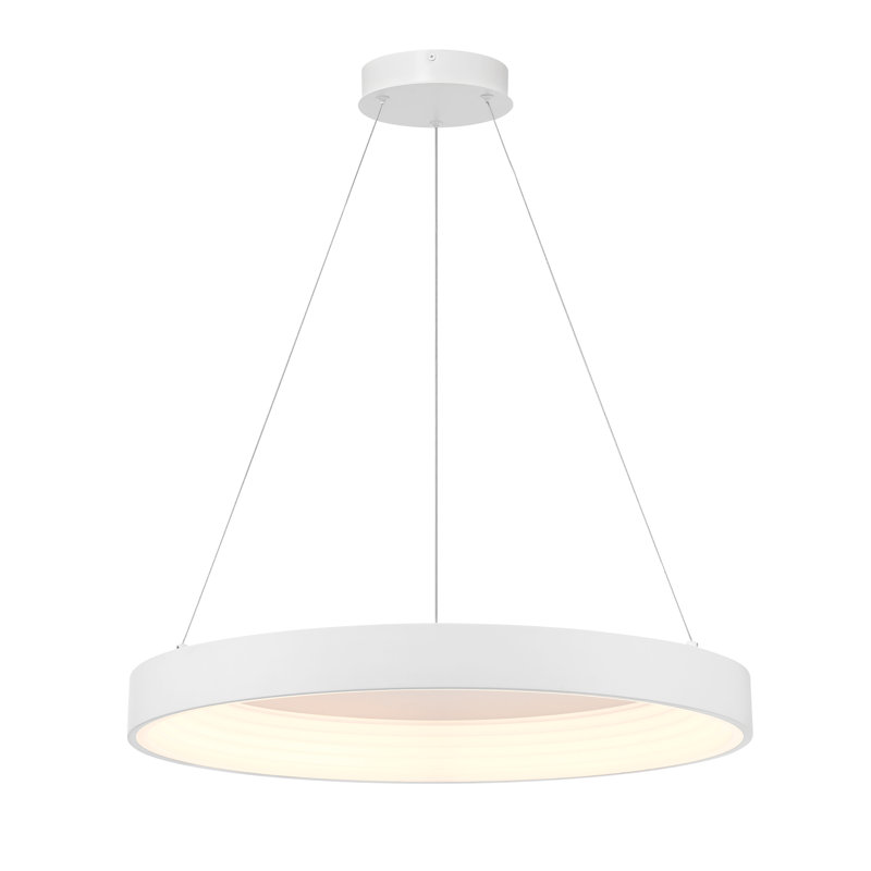 Luminaire suspendu 24 po à DEL George Kovacs, fini blanc mat