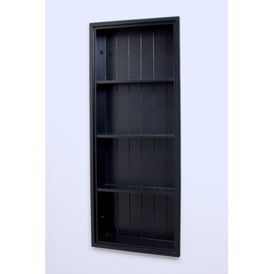 Niche murale encastrée 14X36 avec dossier en lambris et trois tablettes