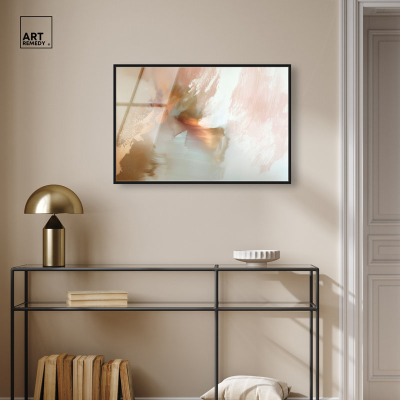 «Flowing Rust I», reproduction d'art acrylique encadrée par Art Remedy, cadre noir, 30 x 20, H 21 po x l 31 po, Cadre noir