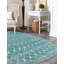Tapis bleu turquoise en polypropylène tissé à la machine Briehn-860863628