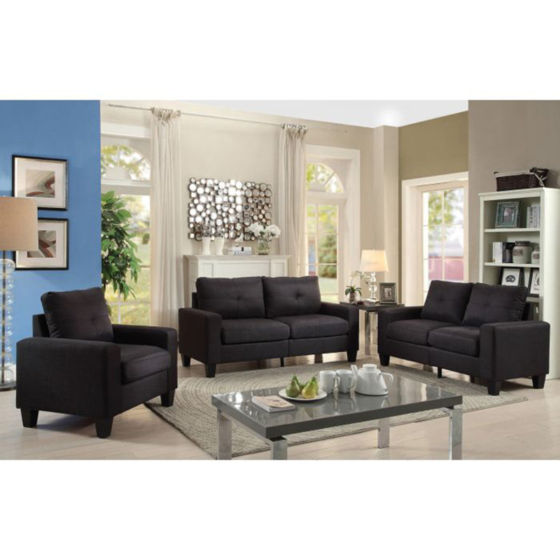 Modular Loveseat , BLACK