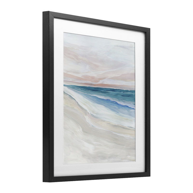 Impression encadrée sous verre Coastal Serenity Expression, design par Ian C., H 21 po x l 17 po, Cadre noir minuit