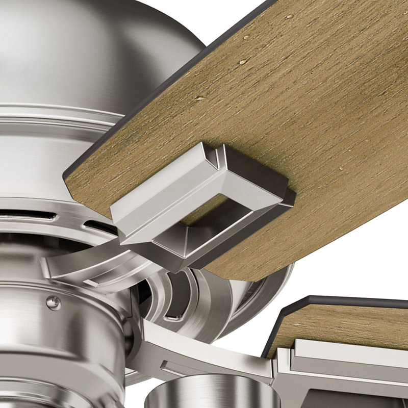 44" Donegan 5 - Blade Standard Ceiling Fan with Pull Chain and Light Kit Included, Brushed Nickel