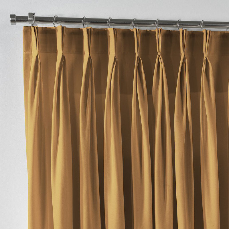 Room Darkening Single Curtain Panel, 65cm Width x 200cm Drop, Yellow