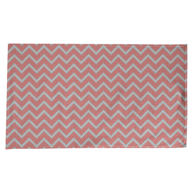 Nappe à chevrons à la main classic Stephenie, Rouge / Mauve