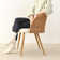 Donoho 19" Seat Height Linen Upholstered Rattan Backrest Dining Chairs with Arm