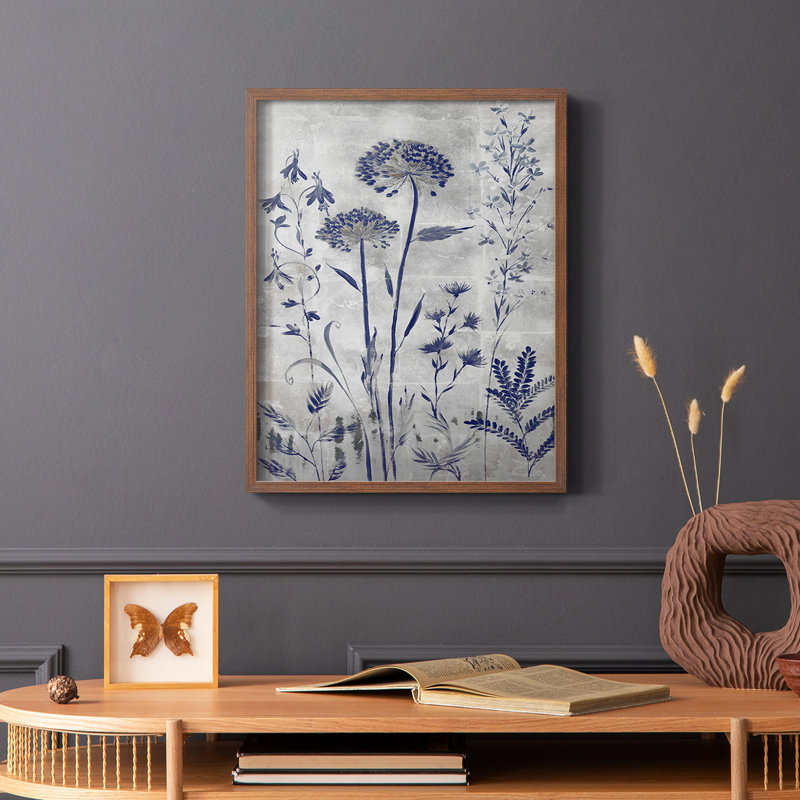 Impression encadrée Silver Botanicals II V30 - bois massif, Brun, H 20 po x l 16 po