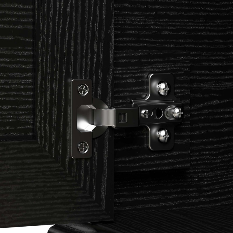 Nara Storage Bench, Black Suede Oak