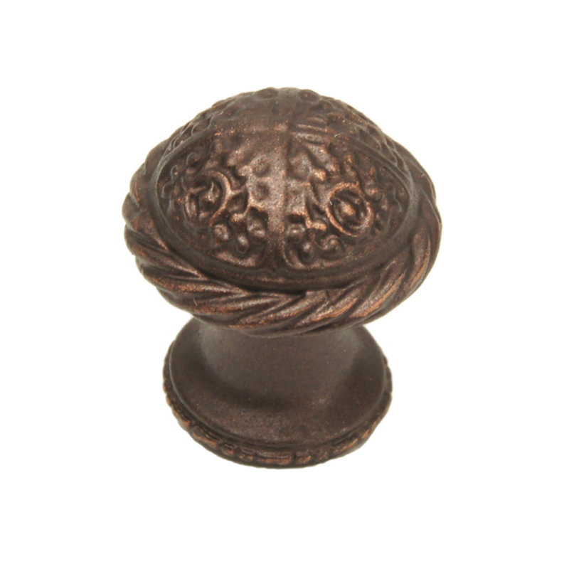 Petite poignée Millennium avec bordure en corde Calice, Bronze frotté à l'huile