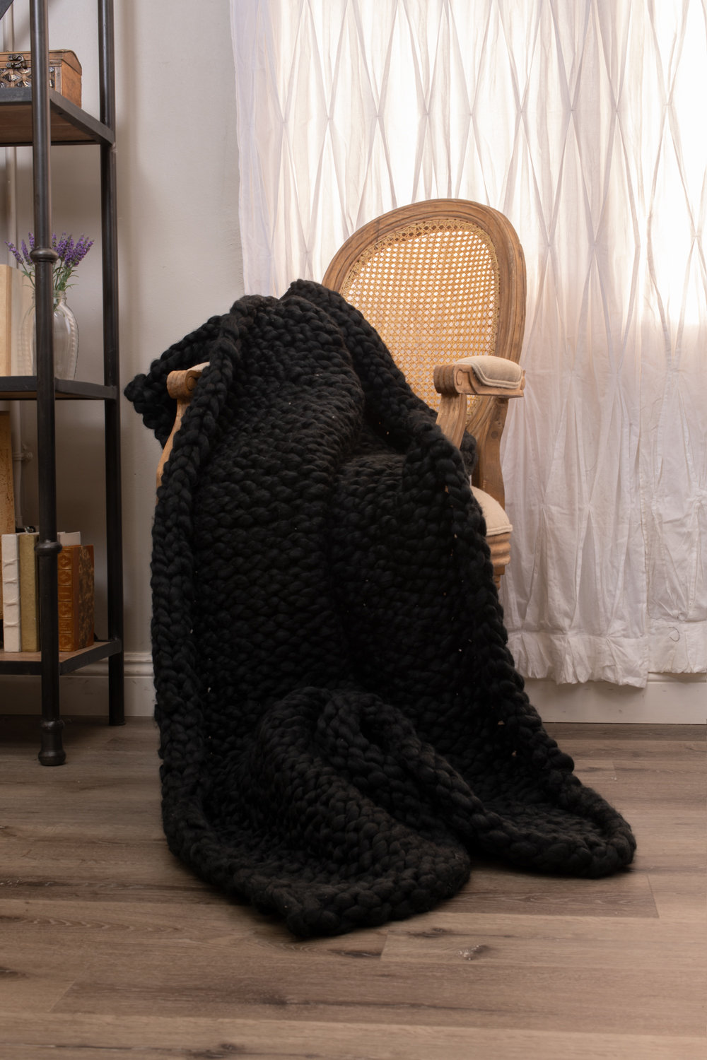 Geri Wool Throw Blanket, Asphalt
