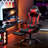 Inbox Zero Adjustable Reclining Ergonomic Faux Leather Swiveling Floor Game Chair with Footrest-1741681853