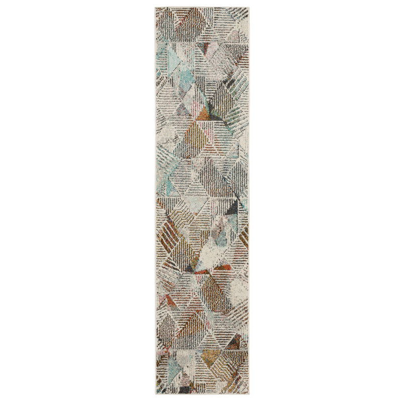 Chelmer Multicolor Modern Abstract Geometric Area Rug, Runner 1'11" x 10'