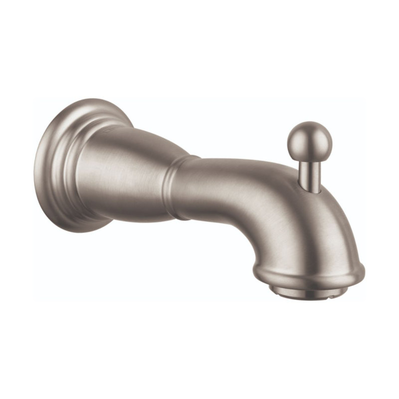 Garniture de bec de baignoire à fixation murale avec inverseur Tango C, Nickel brossé