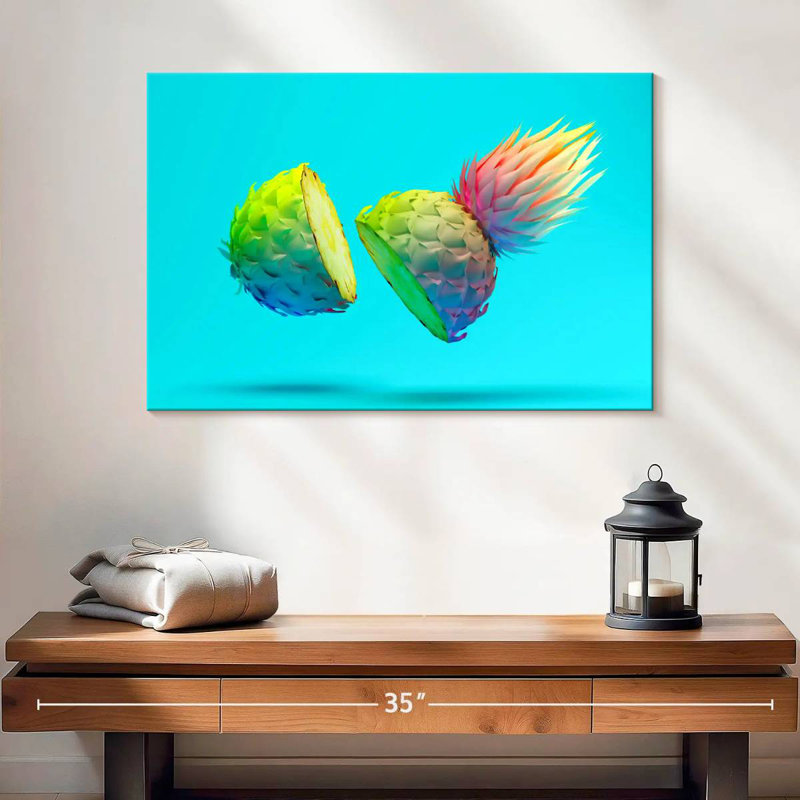 Yarlin Sliced Gradient Pineapple, 16" H x 24" W