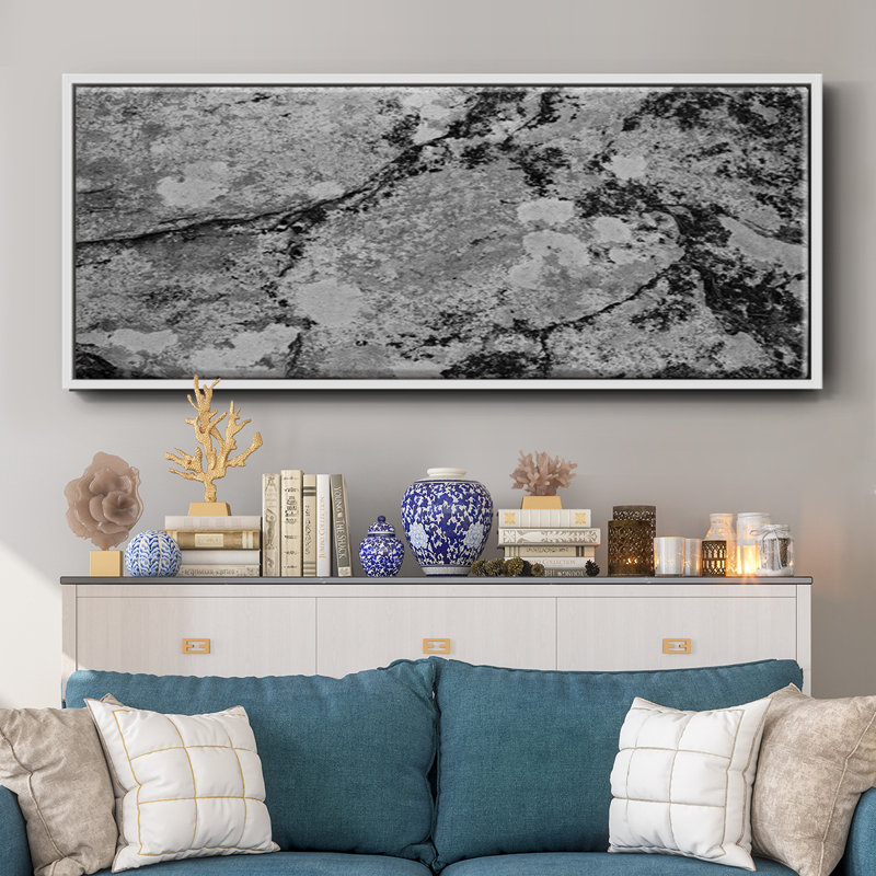 Found Textures XII- Framed Canvas, 12" H x 30" W