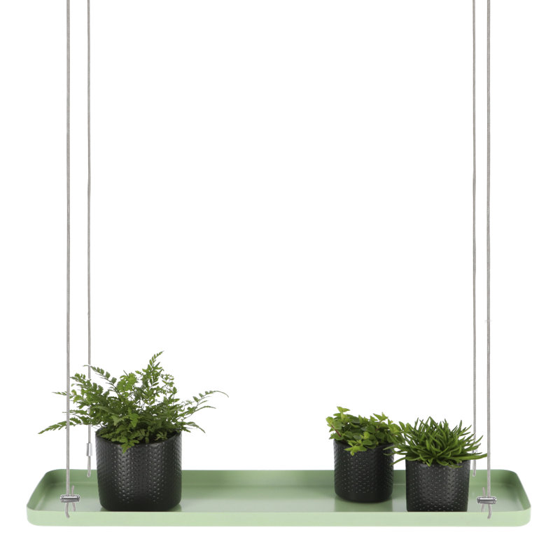 Plant Tray Hanging Rect, Green, 2.1cm H x 58cm W x 15cm D