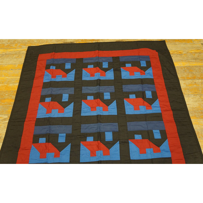 Antique Quilt America Blue 1920s Rug