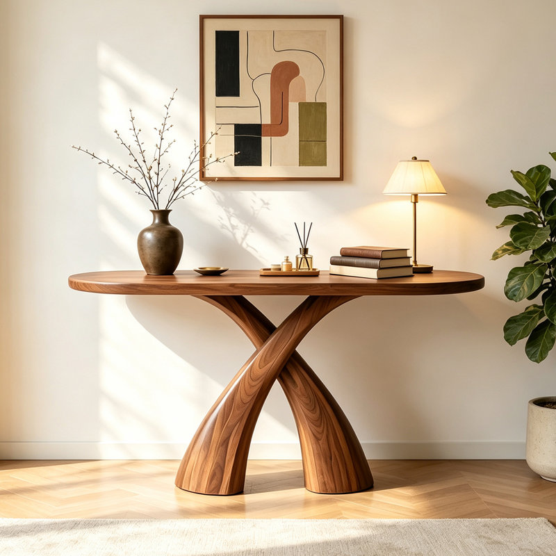 Console Mid-Century, H 31,5 po x l 47,2 po x P 11,8 po