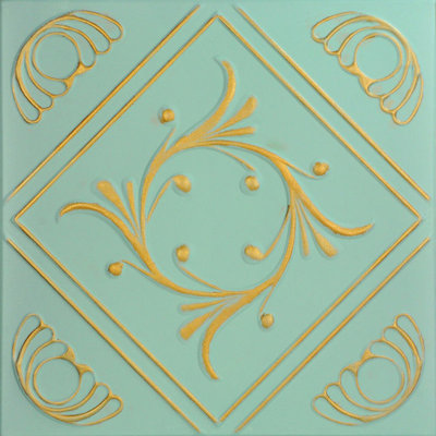 Diamond Wreath 1.6 ft. x 1.6 ft. Polystyrene Glue-up Ceiling Tile