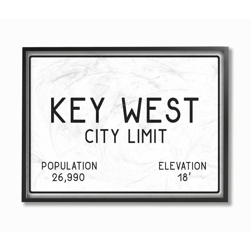 «Key West City Limit» par Daphne Polselli, reproduction d'art textuel sur toile, H 11 po x l 14 po