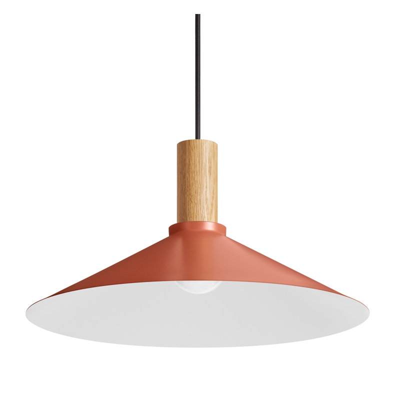 Emblem 1 - Light Pendant, White, White Oak, 9" H x 18" W x 18" D