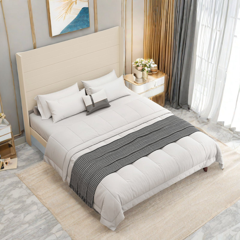 Structure de lit Raab, Beige, Grand