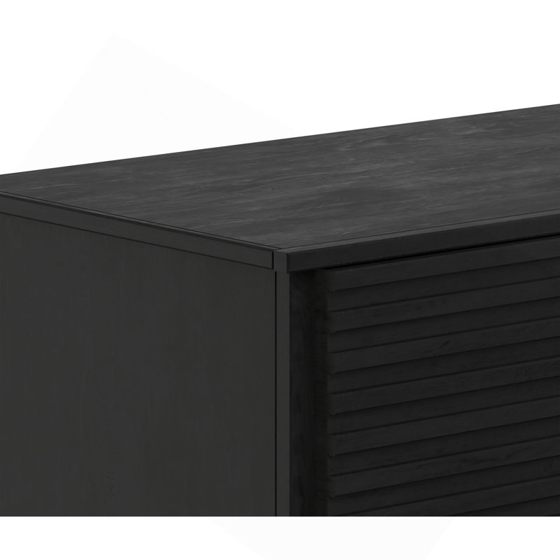 Meuble télé 89 po pour téléviseur de 100 po ou moins, sans assemblage, finition noire