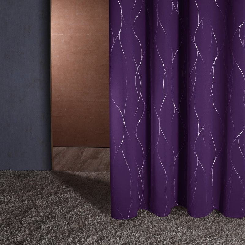Room Darkening Curtain Pair, 38" W x 84" L, Purple