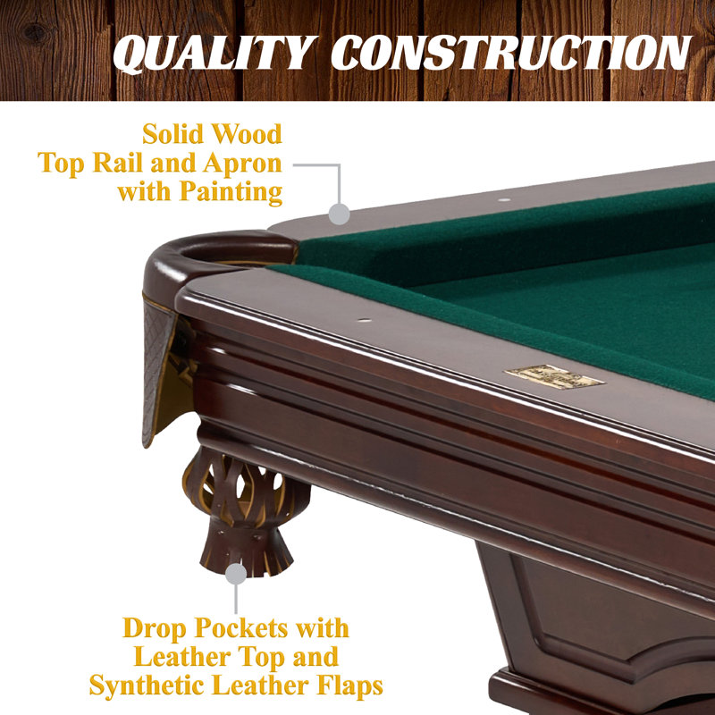 Barrington Billiards 8.3 Ft Pool Table With Billiard Ball and Cue Stick Set