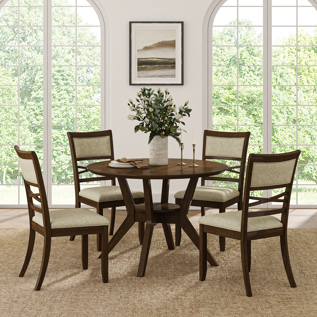 Aybike Felix Transitional Solid Wood Dining Chair Red Barrel Studio® Number of