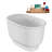 47" Streamline Soaking Acrylic Freestanding Bathtub, Bamboo Tray, Drain-103682537