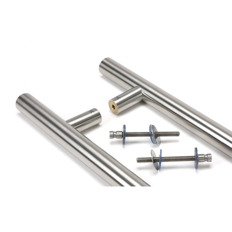 SS (316) 1.8m T bar handle, 32mm diameter, Satin Nickel