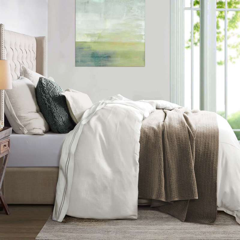 Housse de couette 1 pièce Hera, Taupe, Housse de couette pour très grand lit
