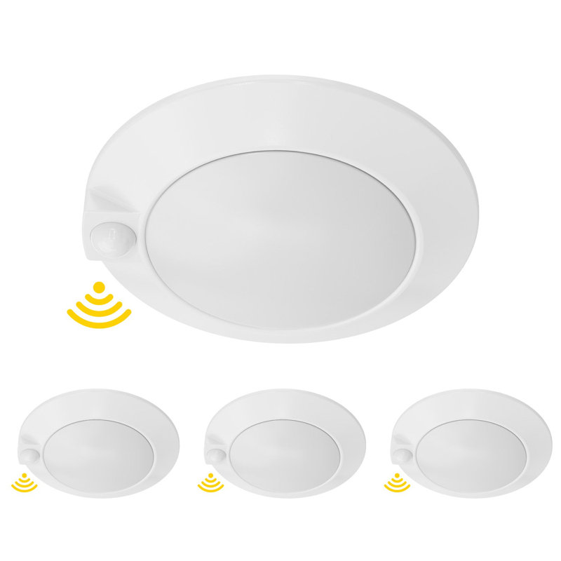 LED Flush Mount Disk light with motion sensor, 14, 1.38" H X 7.72" W X 7.72" D