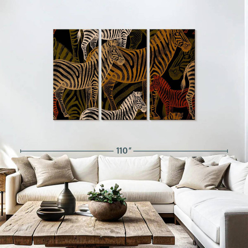 Brampt African Zebras Pattern, 48" H x 74" W