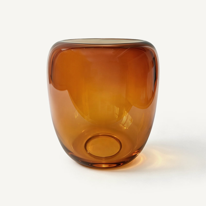 Table basse en verre transparent, Petit (l 16 po x P 16 po x H 18 po), Ambre