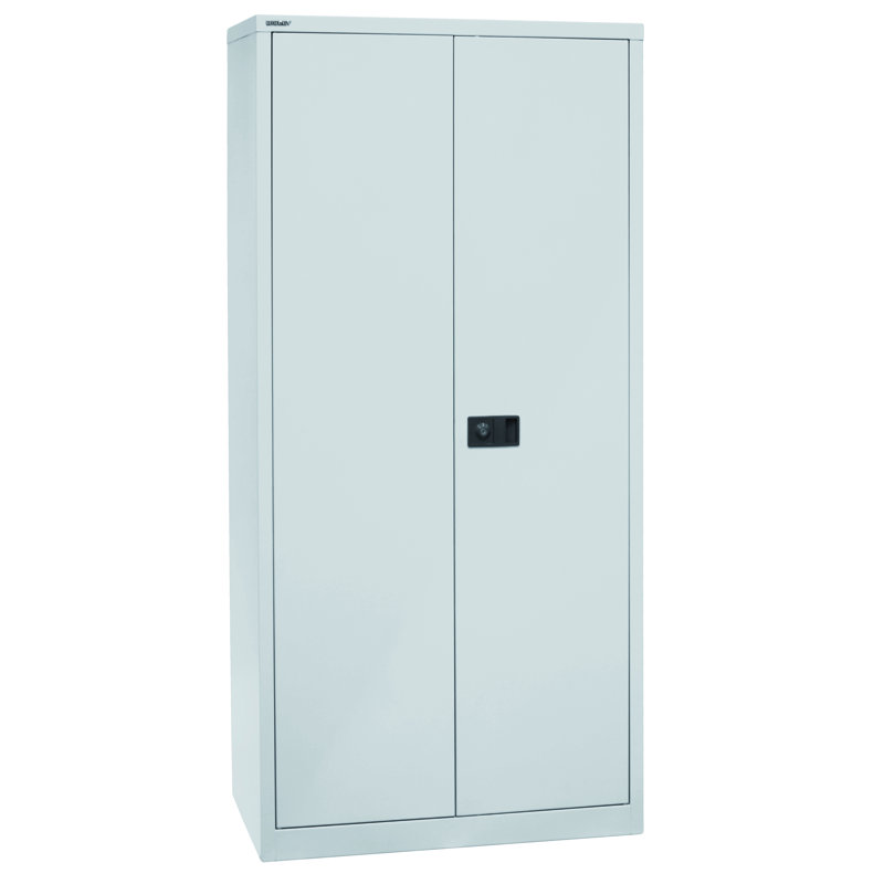 Universal 2 Door Storage Cabinet, White, Galvanised, 195cm H x 91.4cm W x 50cm D
