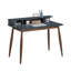 Bureau Mid-Century moderne avec gris - 3 casiers ouverts, pieds en bois, l 43 po x P 23,6 po H 34,4 po x 23,6 po x 34,4 po