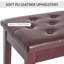 Banc de piano, fauteuil de piano en duo avec coussin rembourré en similicuir et structure en bois, banc à clavier capitonné, brun-1490487655