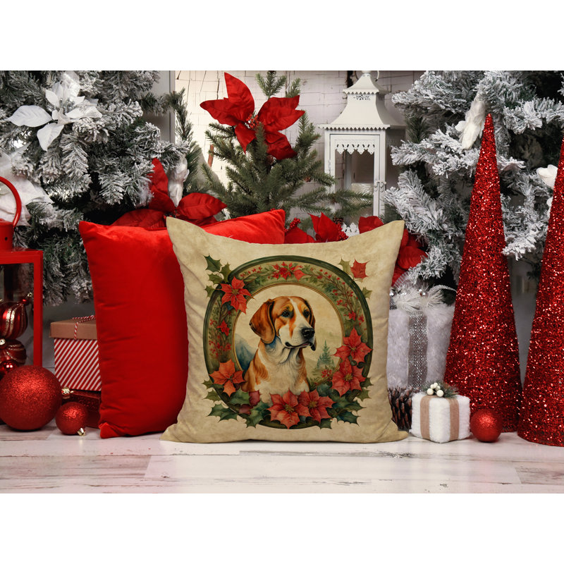 Coussin décoratif intérieur / extérieur en polyester Christmas, 14 po x 14 po, Carré