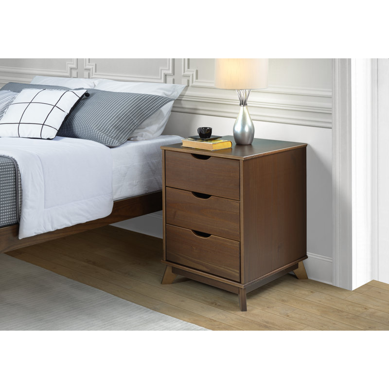 Marialana 19.3'' W Solid Wood Nightstand, Walnut