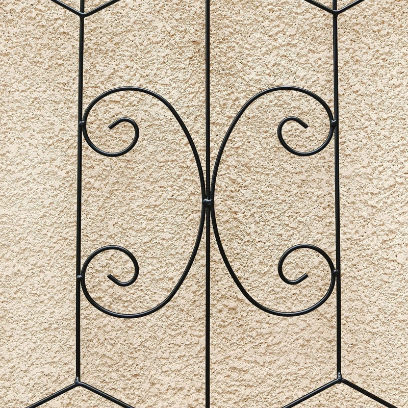 Ensemble de 4 treillis de jardin en métal antirouille de 19,7 po pour plantes grimpantes support de fleurs extérieur noir