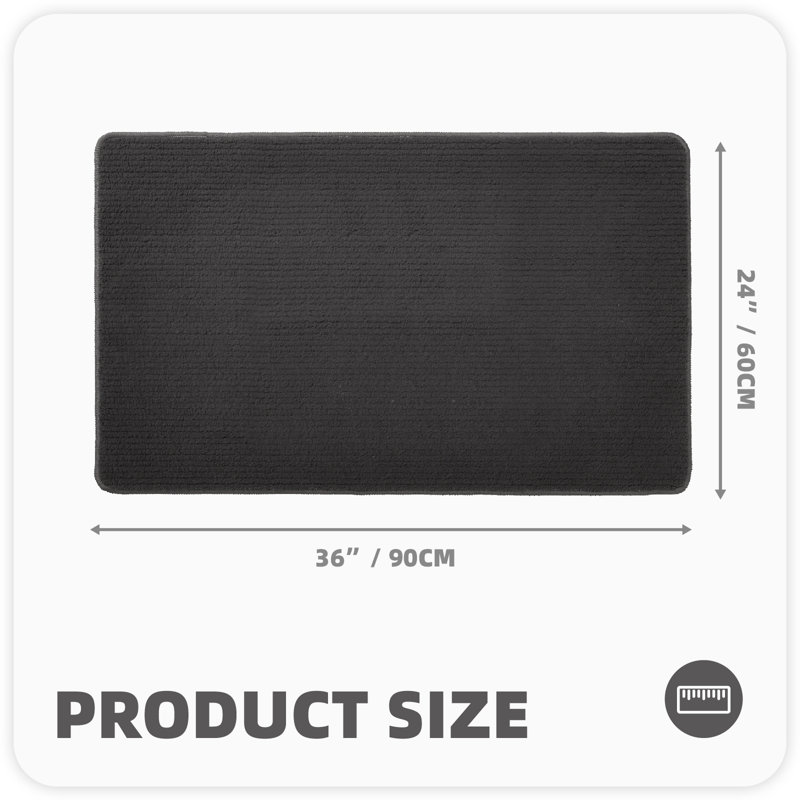 Tapis d'entrée / extérieur antidérapant Brynsley, Noir, L 24 po x L 36 po